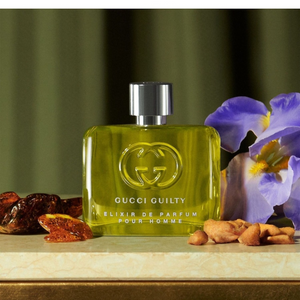 Gucci Guilty Elixir EDP kvepalų buteliukas – vanilės, ambros ir medienos prabangus aromatas vyrams, Aroma Tale