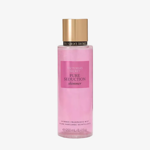 Victoria's Secret Pure Seduction Shimmer kūno dulksna 250 ml moterims su vaisinėmis slyvų ir gėlių natomis – žėrintis body mist vakarui