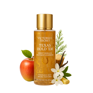 Victoria's Secret Texas Hold Em kūno dulksnos buteliukas 250 ml – saldus šiltas aromatas moterims vakarui