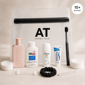 Weekend Essentials Basic Kit kelioninis higienos rinkinys skaidriame dėkle – Aromatale