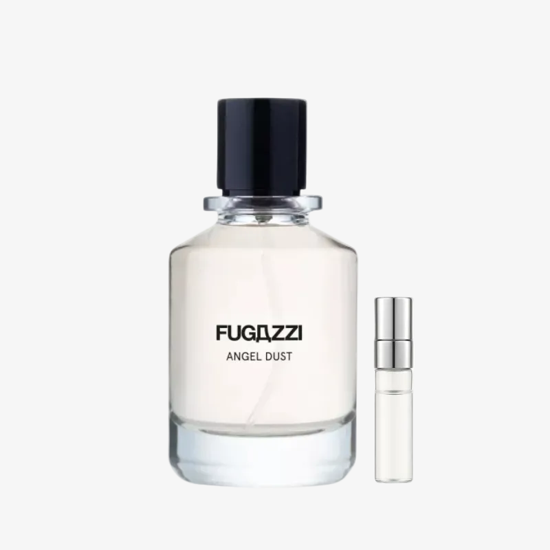 Fugazzi Angel Dust Eau de Parfum – švelnūs nišiniai kvepalai. Buteliukas su purumo efektu, pudrinis aromatas.