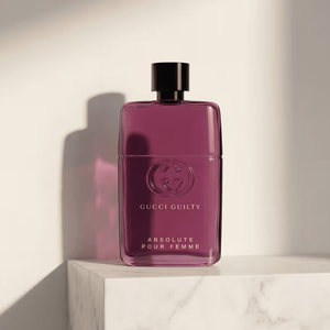 Gucci Guilty Absolute Pour Femme EDP kvepalų mėginukas – pačiulių, odos ir gėlių natų aromatas moterims, Aroma Tale