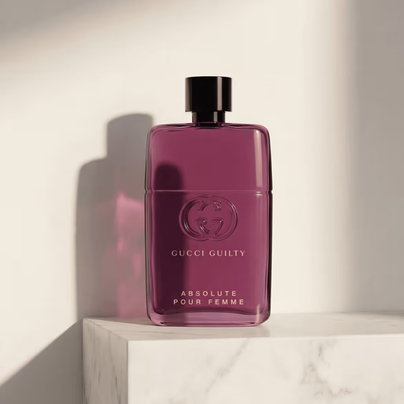 Gucci Guilty Absolute Pour Femme EDP kvepalų mėginukas – pačiulių, odos ir gėlių natų aromatas moterims, Aroma Tale