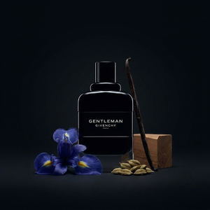 Givenchy Gentleman EDP kvepalų buteliukas su purpuriniu žiedu ir prieskoniais