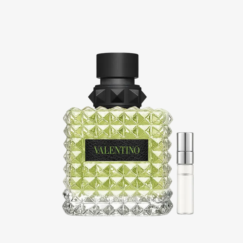Valentino Donna Born in Roma Green Stravaganza EDP kvepalu meginukas moterims su zalios arbatos ir jazminu natomis – gaivus geliu aromatas
